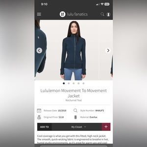 Lululemon movement to movement jacket